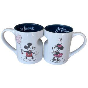 Set of 2 Disney's Minnie & Mickey Mouse XOXO 12 oz. Ceramic Coffee Mugs